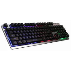 Клавиатура Oklick 770G IRON FORCE серый/черный USB Multimedia Gamer LED
