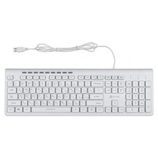 Клавиатура Oklick 490ML белый USB slim Multimedia LED