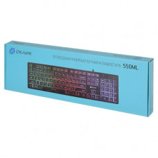 Клавиатура Oklick 550ML черный USB slim Multimedia LED